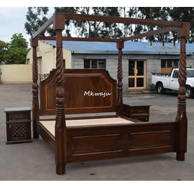 Hard wood 2 poster bed by Mkwaju furniture
